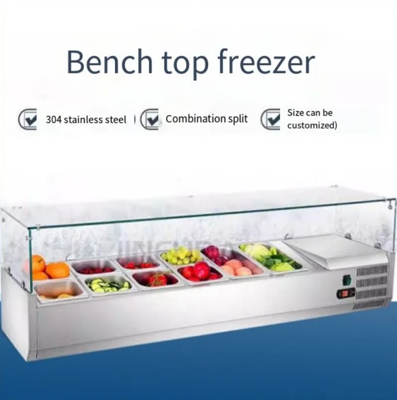 Countertop Ingredient Prep Refrigerator Refrigerated Food Display Tabletop