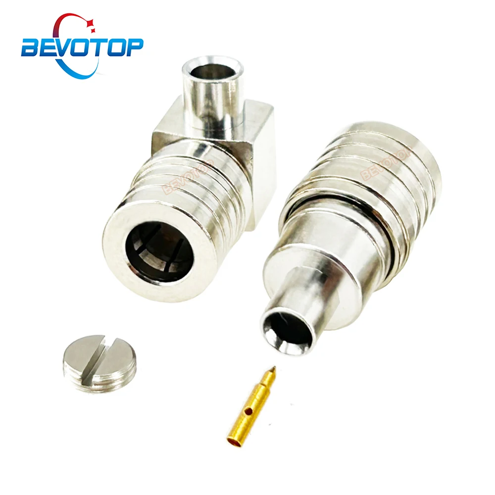 

10PCS/LOT RG402 QMA Male Plug Straight 180° / Right angle 90° Connector 50 Ohm Solder QMA Connector for RG402 141 Cable BEVOTOP