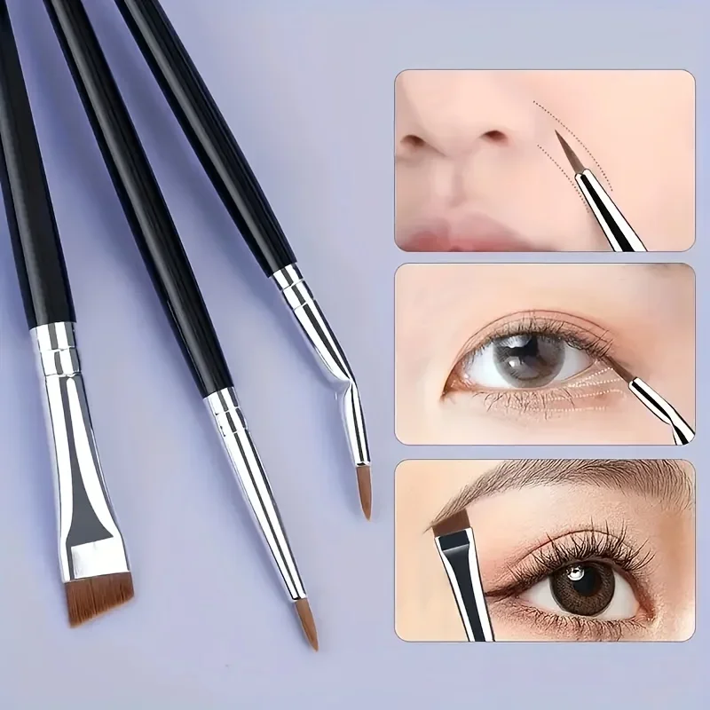 7-kombinierte Make-up-Pinsel-, Eyeliner- und Augenbrauenpinsel-Sets mit Präzisionsdetail, mit ultradünnen Augenbrauen- und unteren Augenlidpinseln