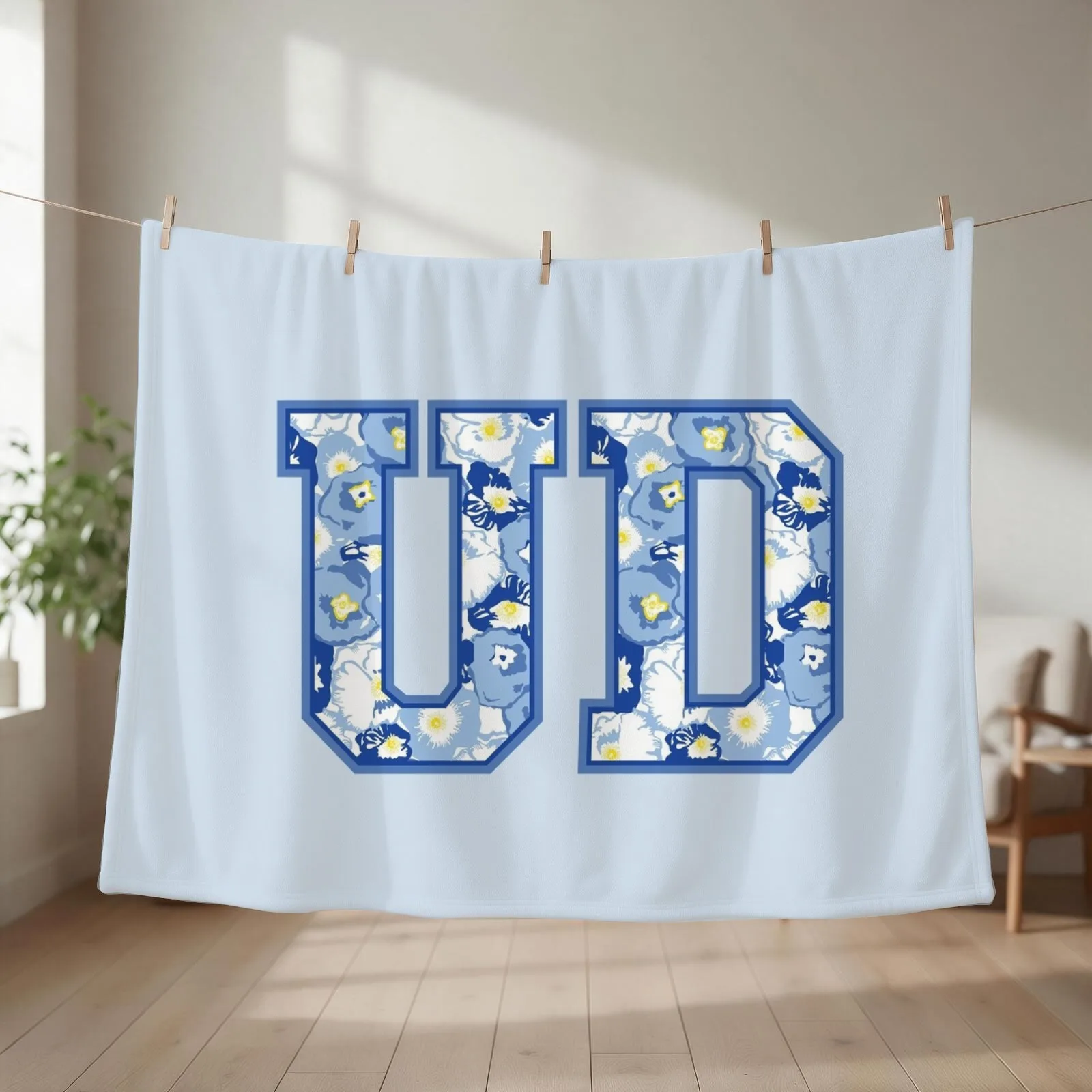 Delaware lily floral U D Throw Blanket Softest cosplay anime Decorative Sofa Giant Sofa Blankets