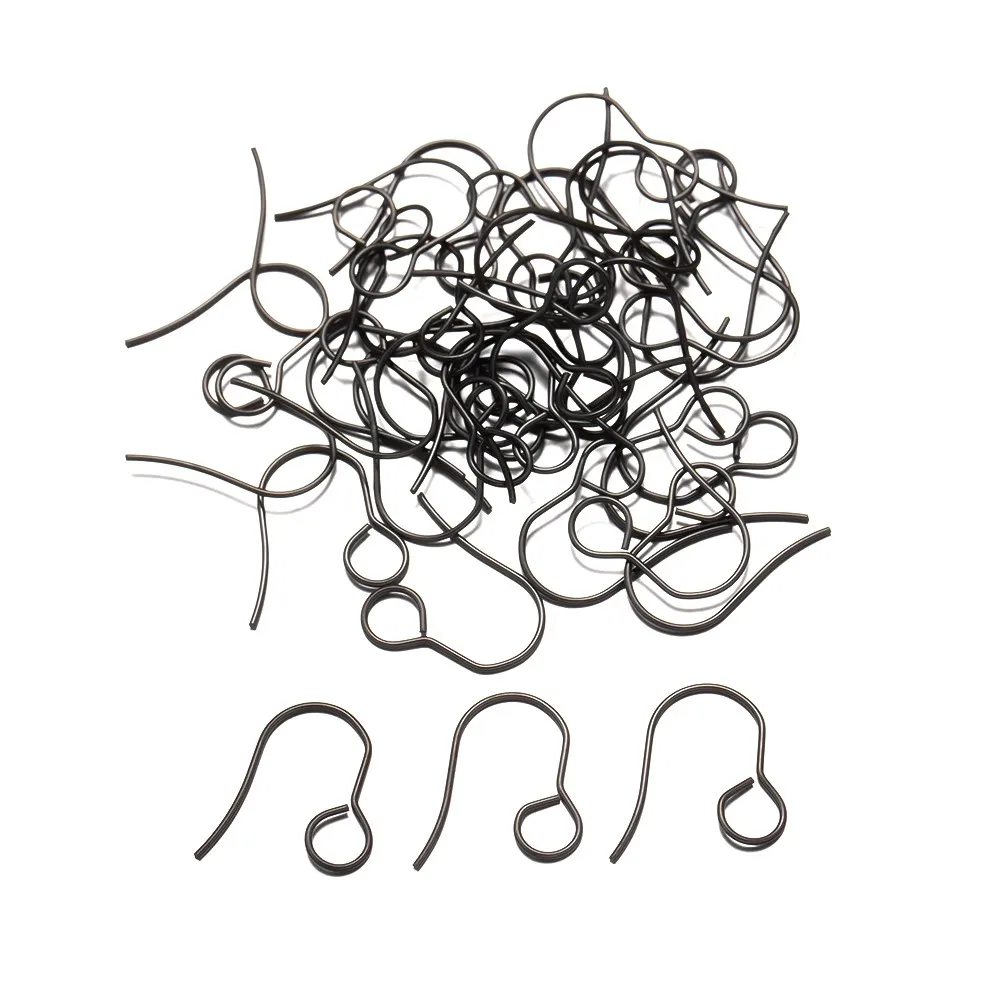 50Pcs/lot Stainless Steel Gold Color Ear Wires Simple Earrings Connector Earwire Hook DIY Jewelry Making Findings Accessories