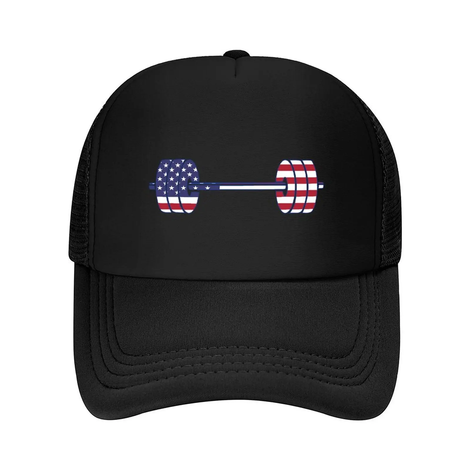 

USA flag Barbell Powerlifting Weight Lifting form Baseball Cap Snap Back Hat Anime Streetwear Male hat Golf Wear Men Women's