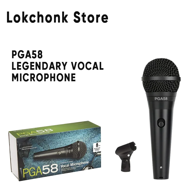 PGA58 Cardioid Dynamic Microphone For Stage Singing Professional Wired Microphone for Shure Karaoke BBOX Recording Vocal Mic