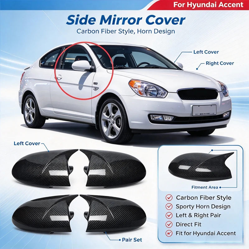 Suitable for Hyundai Accent 06-11 Accent horn rearview mirror housing car exterior modification rear view