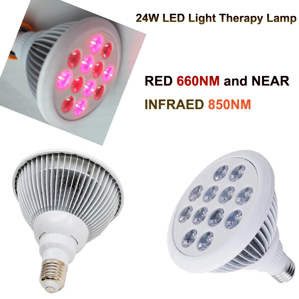 

LED Deep Red Light 660nm 850nm Therapy Lamp for Facial Anti Aging Skin Care Beauty 24W LED Light Body Pain Relief Physic therapy