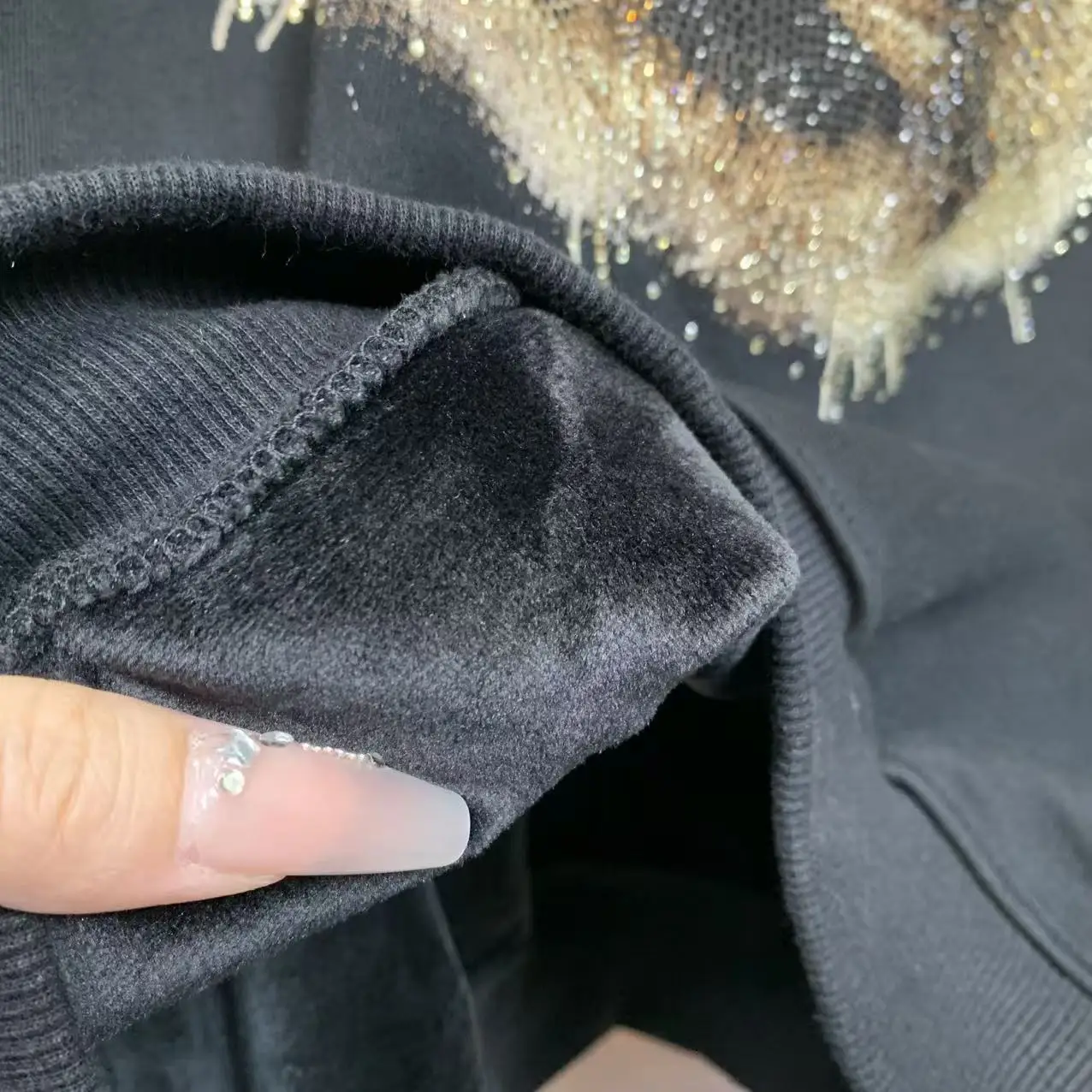 الخريف الشتاء الصوف أجنحة الماس الكامل الكرتون شخصية الراقية فضفاض هوديس موضة طويلة الأكمام البلوز سترة علوية #6