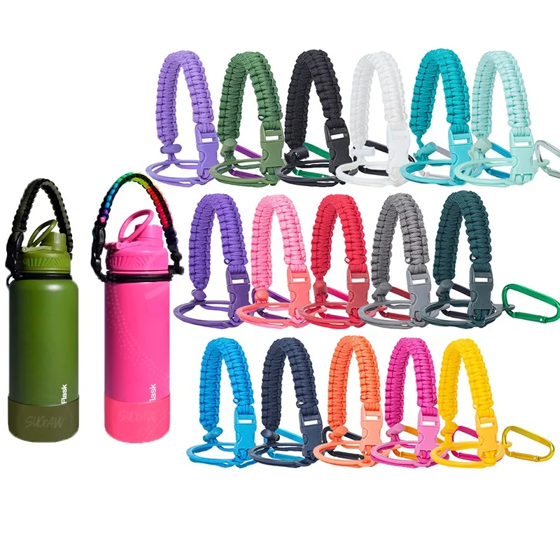 12-40oz Aquaflask Paracord Holder Rope Water Bottle Handle Tumbler Silicone Boot Set Protector Cup Water Bottle Accessories