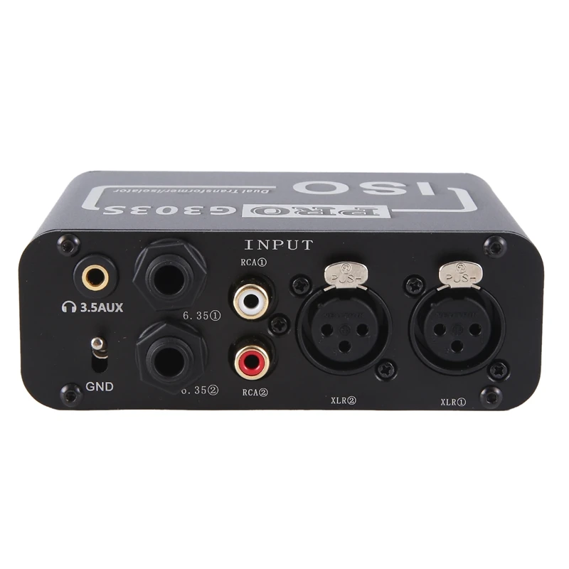 PRO G303S Audio Isolator Noise Reduction Filter Eliminates Current Noise Dual-Channel 6.35 XLR RCA 3.5Mm Audio Isolator