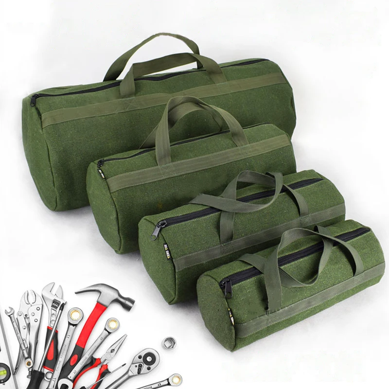Thick Canvas Pouch Portable Toolkit Multi-functional Organizer Instrument Hardware Wrench Tableware Handbag
