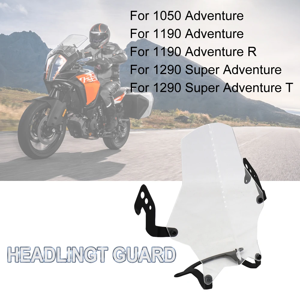 

New For 1050 Adventure ADV 1190 Adventure /R 1290 Super Adventure /T Motorcycle Headlight Guard Protector Transparent Lens Cover