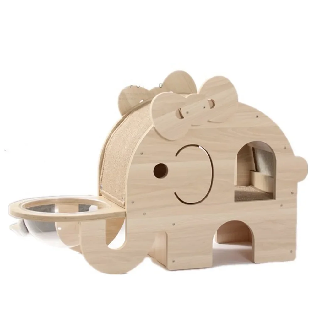 

New Pet Cat Bed Wooden Scratching Toy Pet Dog Bed Acrylic Capsule Furniture Pet Sleeping House