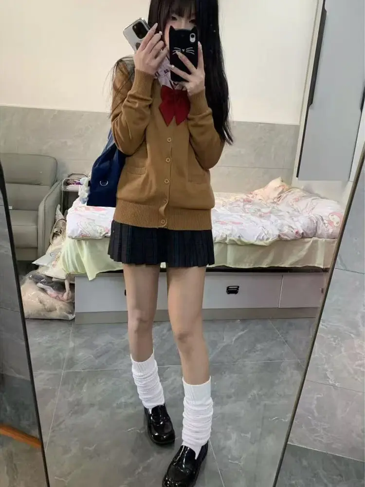 

Ранняя весна, японский Sle Original JK orm, вязаный длинный све, свободная женская верхняя одежда, универсальный студенческий кардиган
