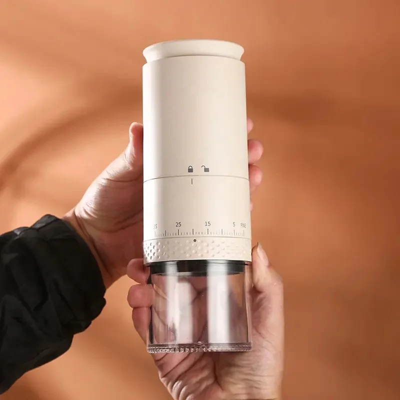 

Electric burr coffee grinder for travel charging and cordless, adjustable grinding setup stainless steel burr grinder