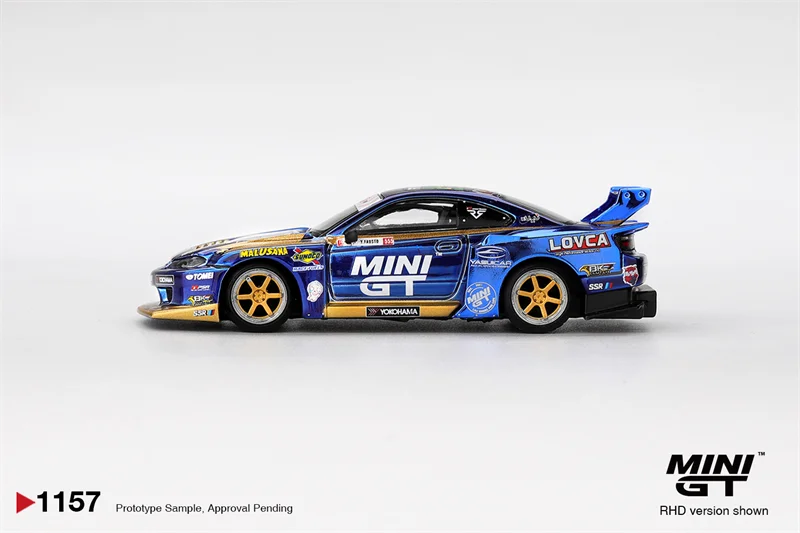 (الطلب المسبق) MINI GT 1:64 LB-Super Silhouette S15 SILVIA # 555 LBWK 2025 نموذج سيارة فورمولا دريفت دييكاست جامعي