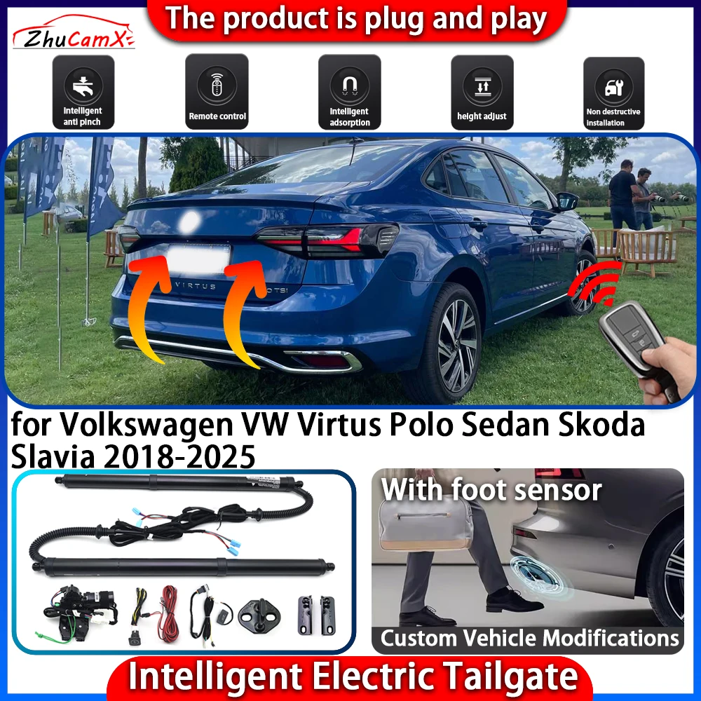 Smart Powered Tailgate System for Volkswagen VW Virtus Polo Sedan Skoda Slavia 2018-2025 Automatic Intelligent Trunk Lift Kit