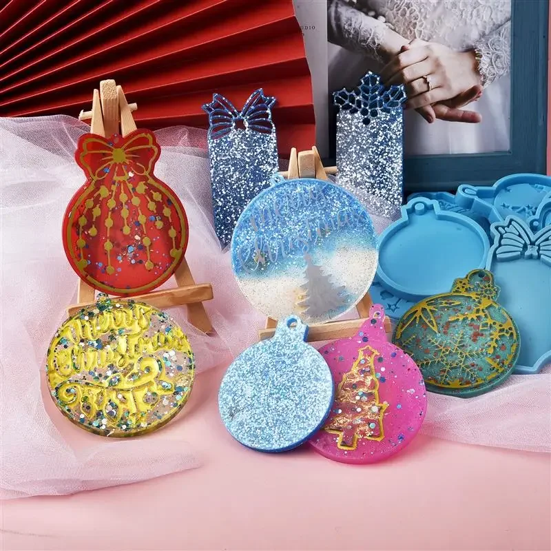 المعلقات عيد الميلاد قوالب السيليكون الكرة قطرة الماء شكل المفاتيح DIY بها بنفسك راتينج السليكون الايبوكسي قالب صنع المجوهرات قوالب قلادة