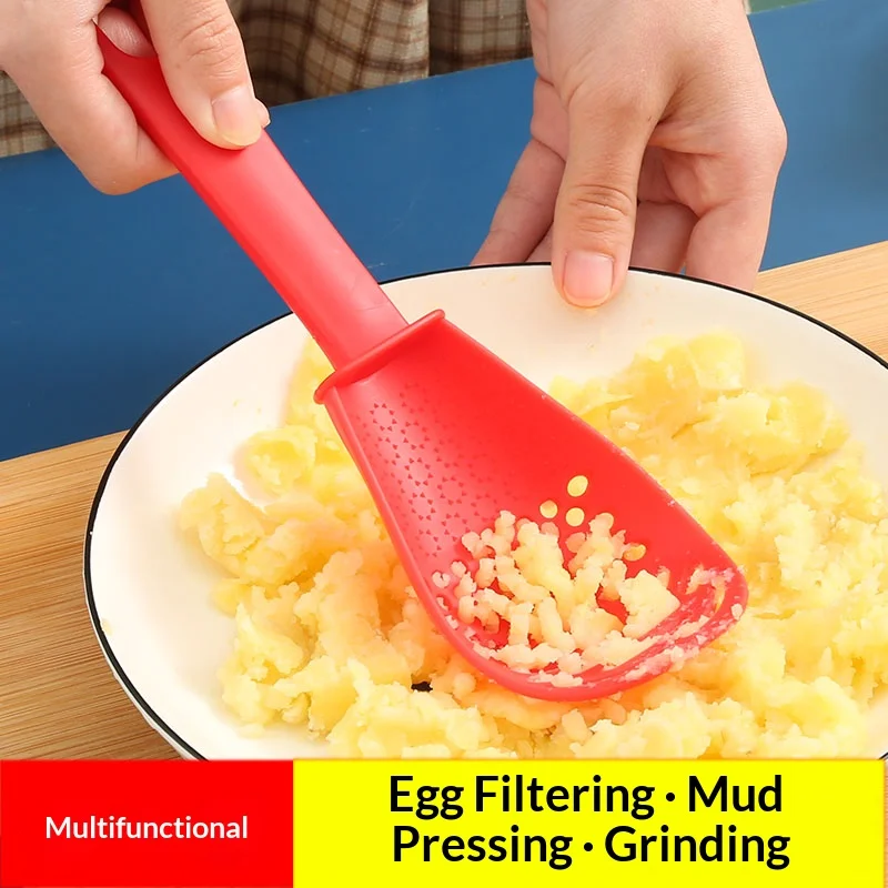 Multifunctional Kitchen Spoon for Mashing, Straining, Filtering and Stirring. Practical Helper for Daily Home Cooking