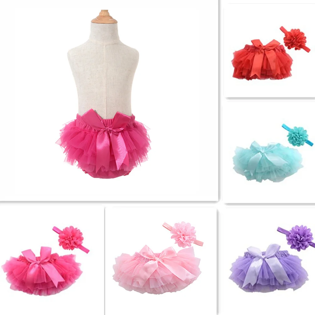 1개 튜튜 스커트 꽃 머리띠 아기 소녀 사진 촬영 소품 신생아 생일 드레스 헤드웨어 사이즈 L 로즈색 아름답고 내구성 있음