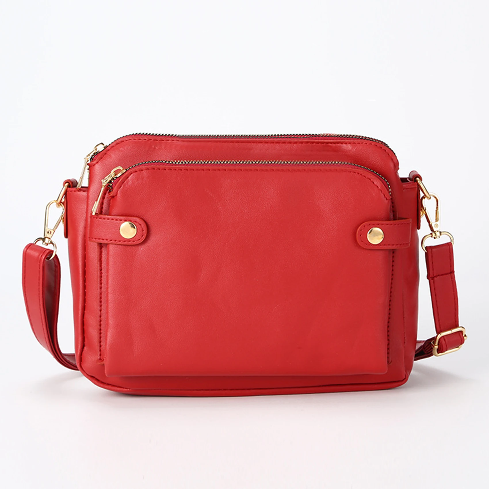 Women Shoulder Bag New Portable Casual Simple Elegant Multifunctional Satchel Bags Vintage Three Layer PU Leather Crossbody Bag