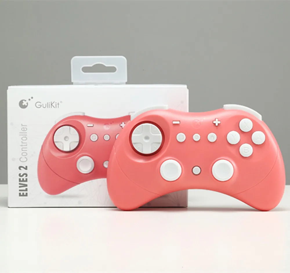 وحدة تحكم GuliKit Elves 2 في قاعة الألعاب للتبديل، Windows، iOS وAndroid RED / أسود بلوتوث Gamepad