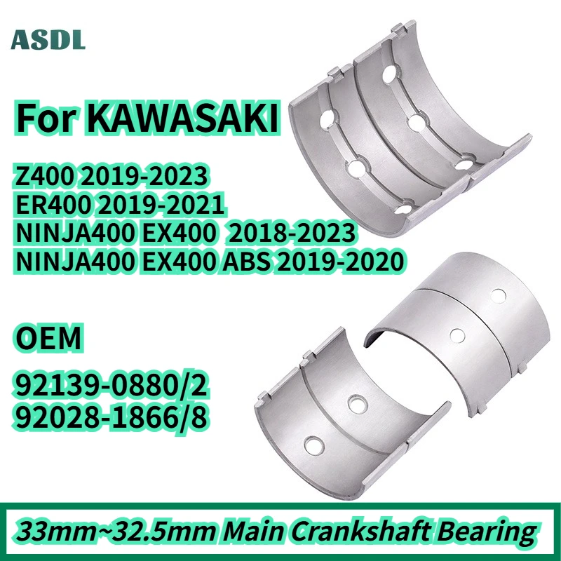 

92028-1866 33mm~32.5mm Moto Main Crankshaft Bearing For KAWASAKI NINJA400 EX400 2018-2023 Z400 19-23 ER400 2019-2021 92139-0880