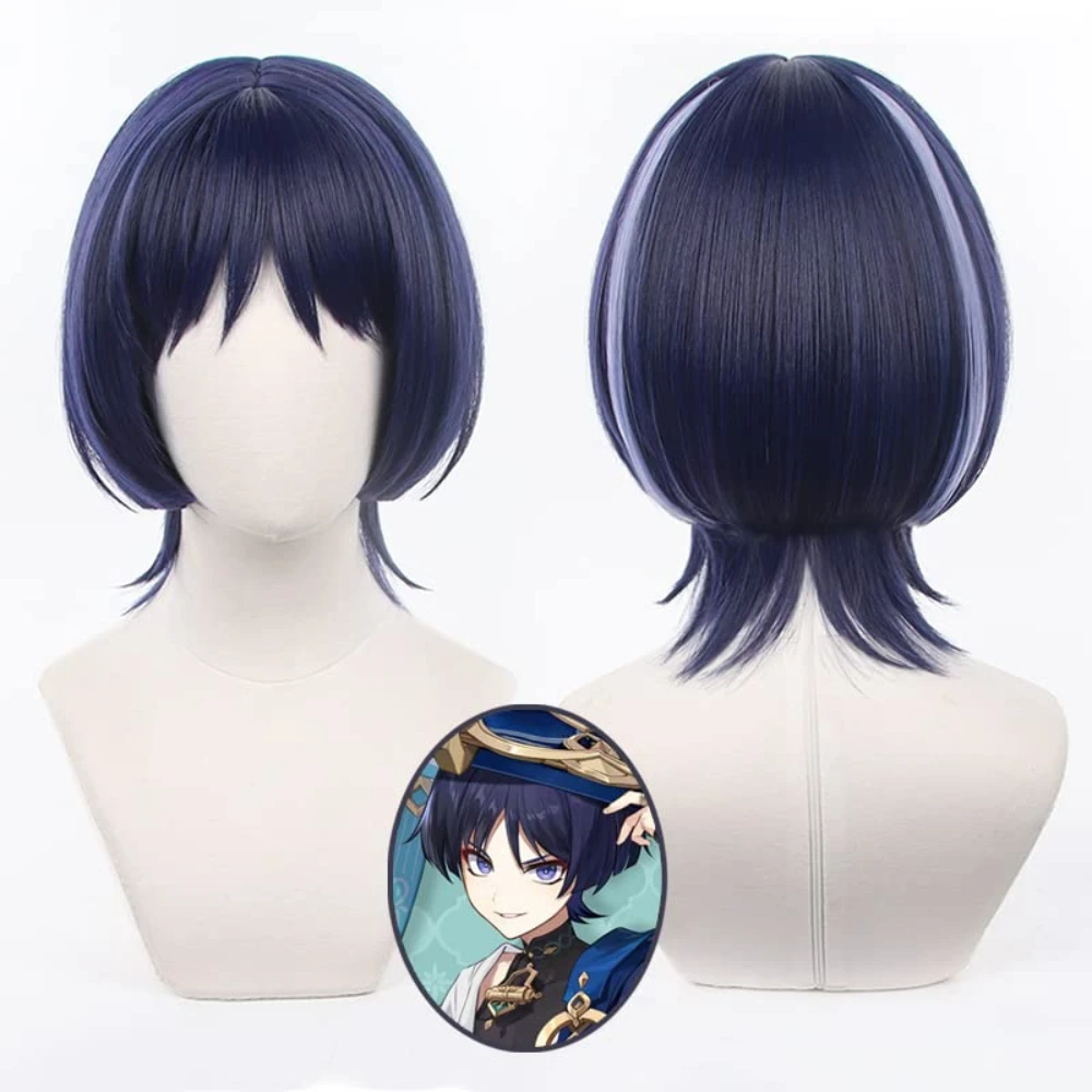 Halloween Costume Party Genshin Impact Wig Synthetic Wigs Wanderer Scaramouche Cosplay Wigs