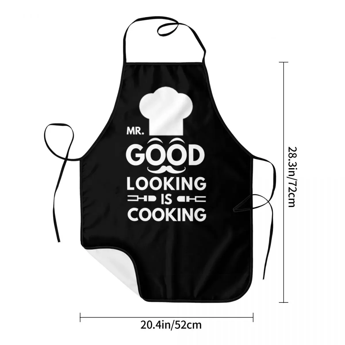 Unisex Mister Good Looking Is Cooking Bib Apron Adult Women Men Chef Tablier Cuisine for Kitchen Cooking Gift For Men Baking