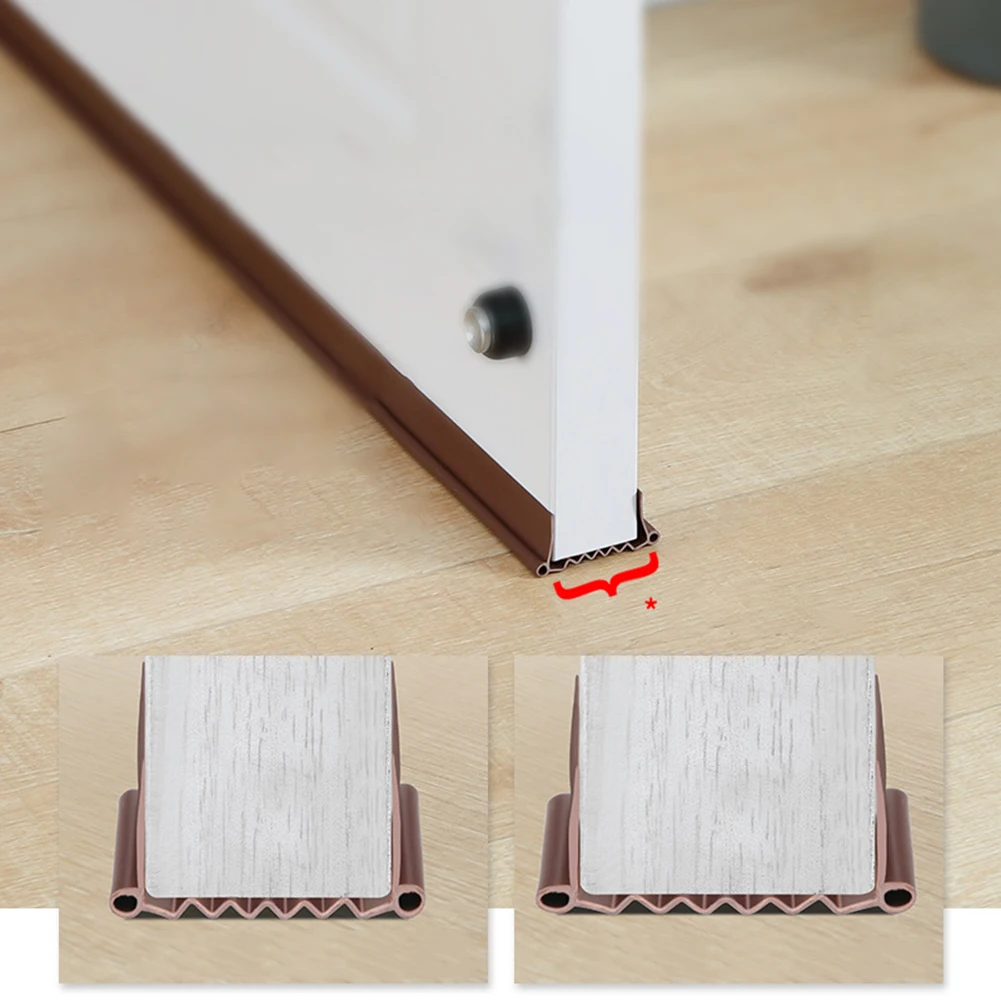 Functional PVC Door Bottom Seal Strip Adjustable Size to Fit Various Doors for Reducing Noise and Drafts Effectively