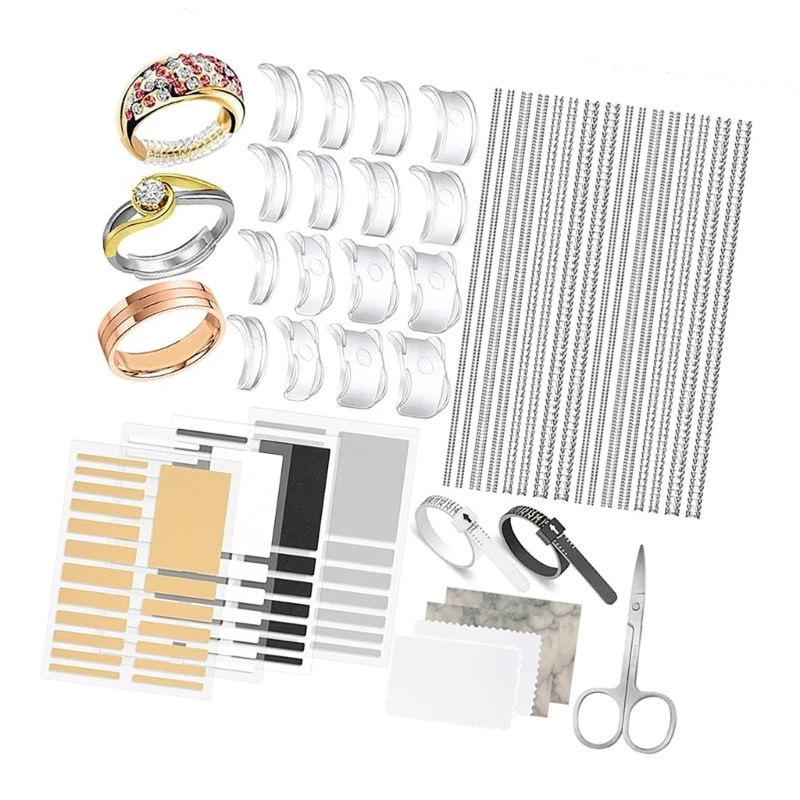 Ring Size Adjuster Set for Loose Rings Invisible Plastic Reducer Tightener Comfortable Sizing Strips Accessories