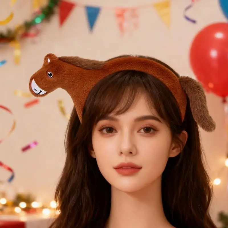 

Horse Shaped Headbands Soft Fabric Hair Accessory For Women Girls Kids Comfortable Hairband Daily Use Party Costume Y08E