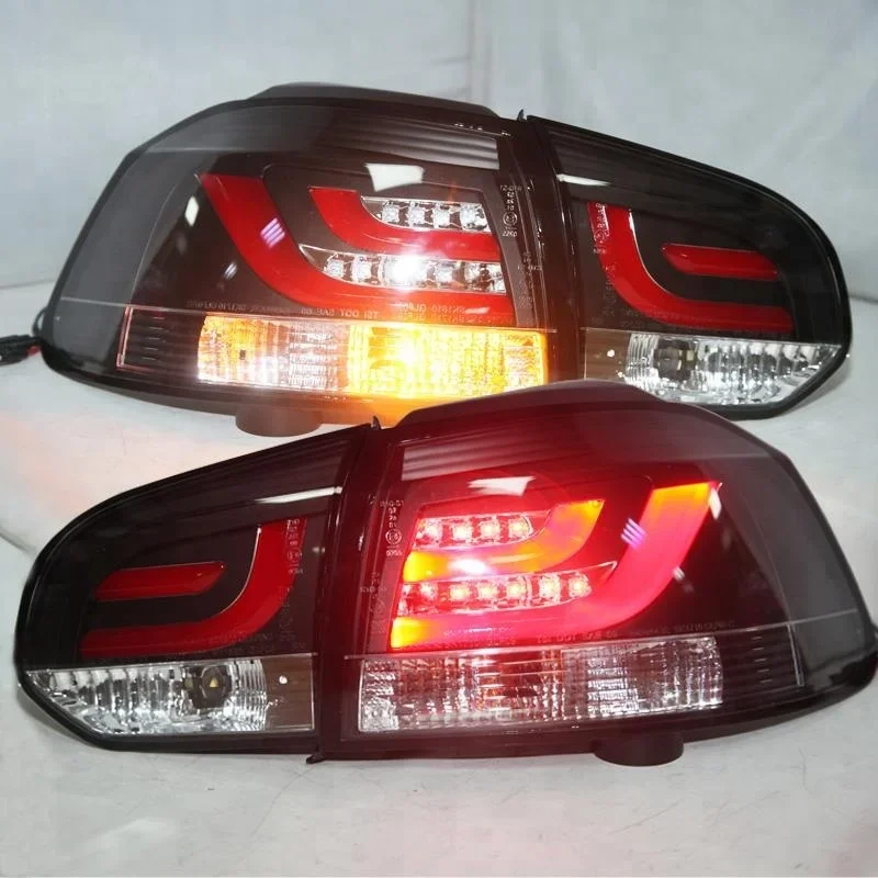 

AIROW для VOLKSWAGEN Golf 6, светодиодный задний фонарь, прозрачная крышка, черный корпус SN