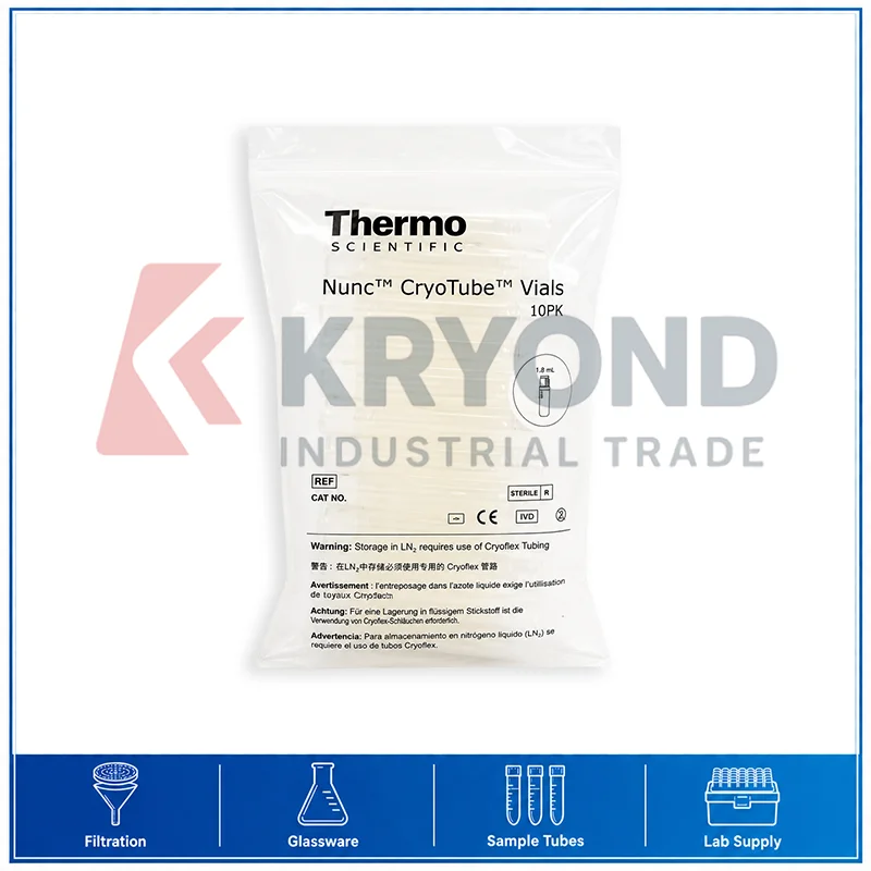 2.0ml Cryopreservation Tube 50pcs Standable Cryovial External Internal Thread Freezer Storage Laboratory Research Use Pack Set