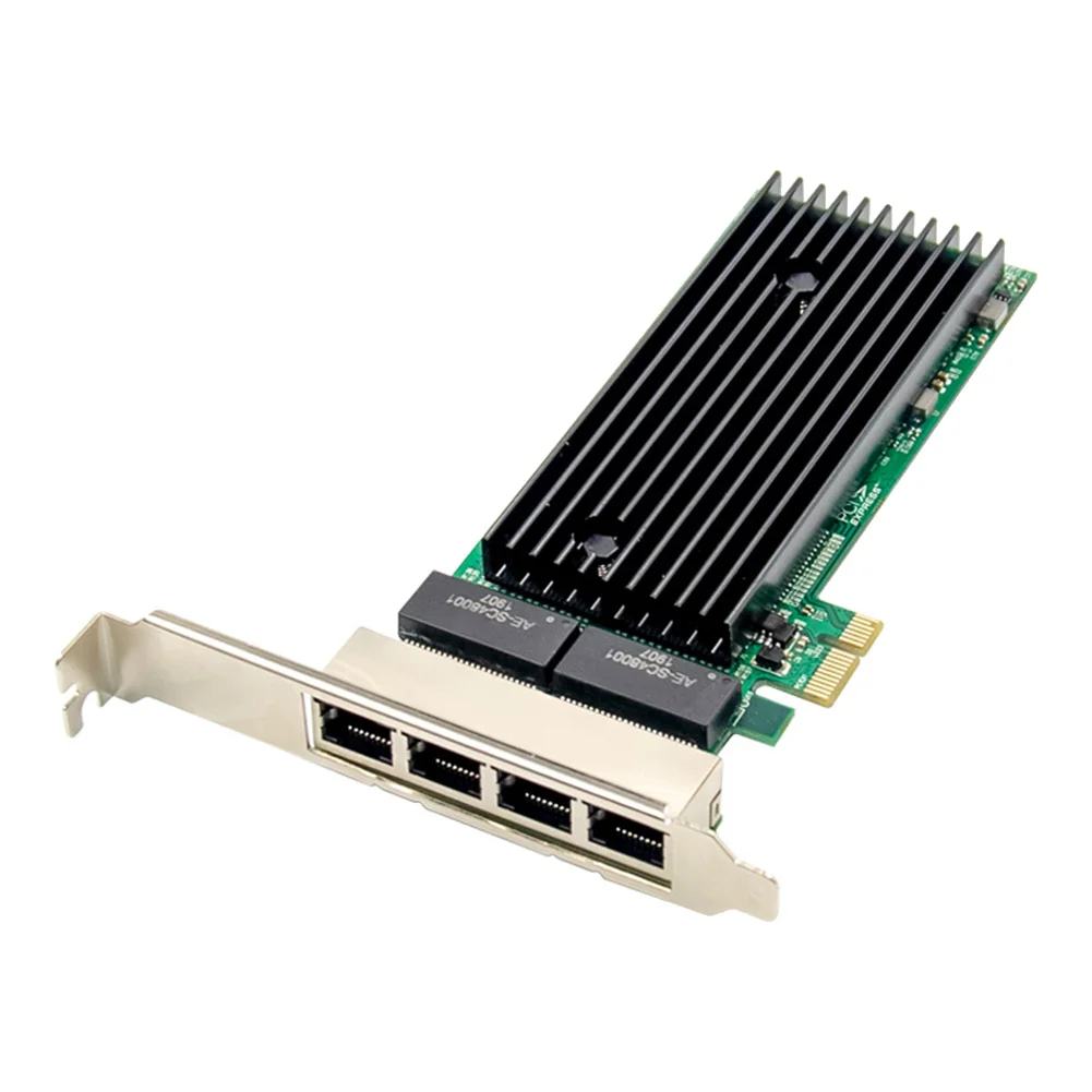 4 Port Network Card PCI Express x1 to Quad Ports RJ45 Intel82576 Chip 10/100/1000Mbps Gigabit Ethernet Lan Card for PC Desktop