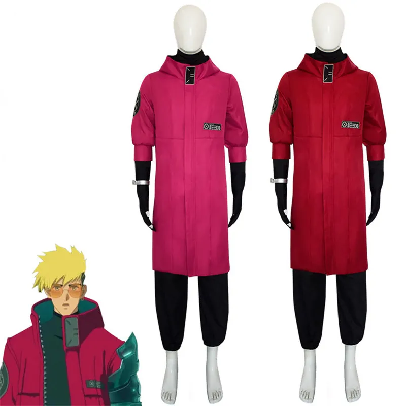 

Anime Trigun Vash The Stampede Cosplay Costume Red Coat Pants Fantasia Halloween Party Clothes Attire Full Set Uniform