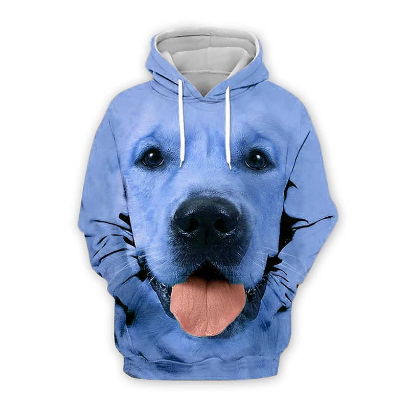 

Funny Dog Face Graphics Hoodies Fashion Casual Long Sleeve 3D Animals Printed New In Sweatshirts Streetwear Loose Mens Clothing