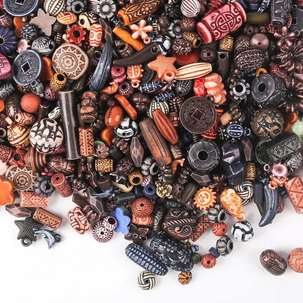 Random Acrylic Spacer Beads Loose Beads Supplies Big Large Hole Charm for Necklace Bracelet Making Diy Jewelry Materials 20g