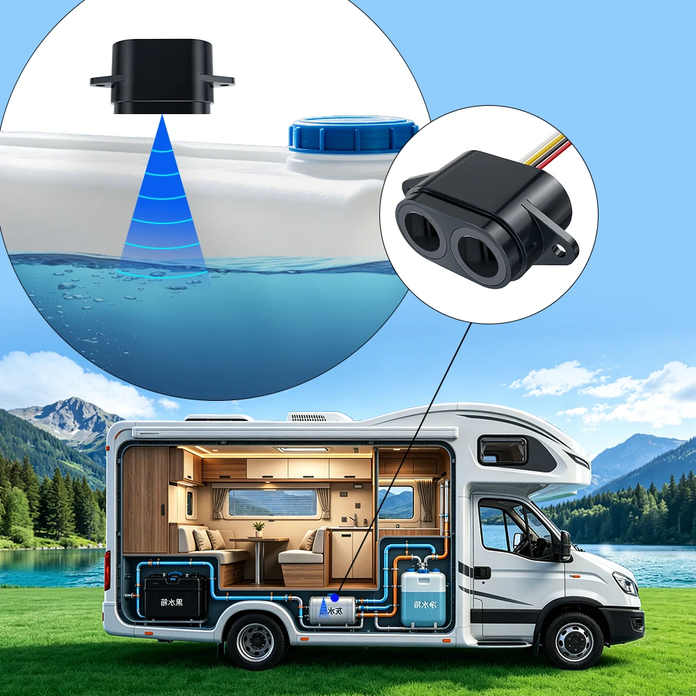 -L07 special 1.5cm blind spot 200cm range wired water level sensor, used for RV gray water tank water level monitoring