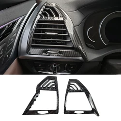 For BMW X4 X3 G02 G01 2021 2020 2019 2018 Air Conditioning Outlet Protective Cover Carbon Fiber Style Trim Car Accessories