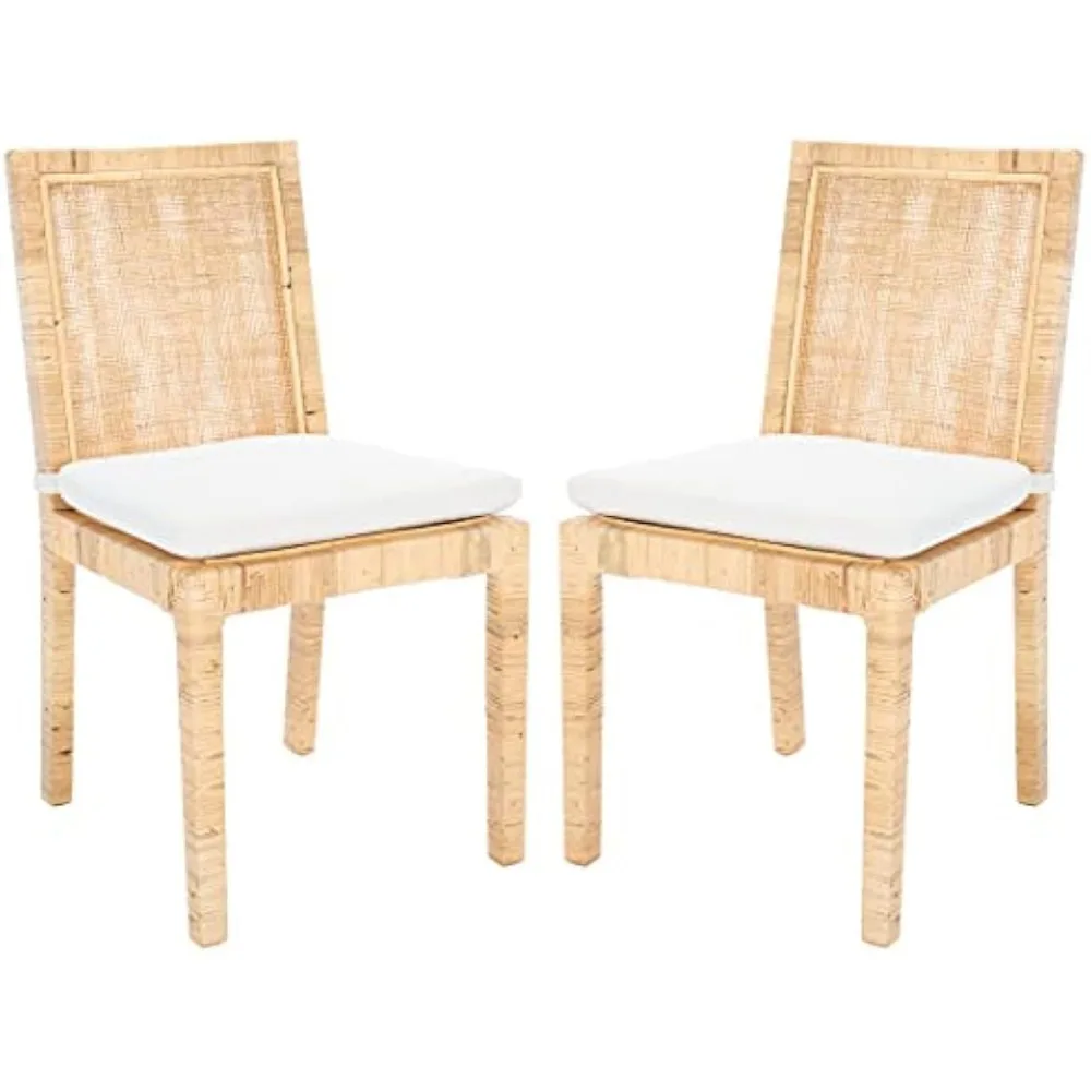 

Home Collection Tojo Coastal Natural Cane/White Cushion Living Room Accent Dining Chair (Fully Assembled)
