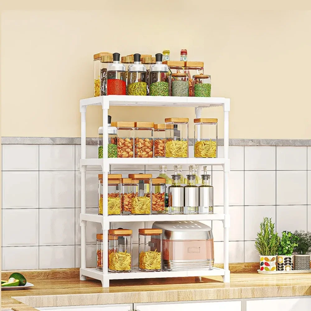 3-Layer المطبخ تخزين الرف الحمام تخزين وجبات خفيفة متعددة الوظائف توفير المساحة انفصال عالية الحاملة تخزين الرف #2