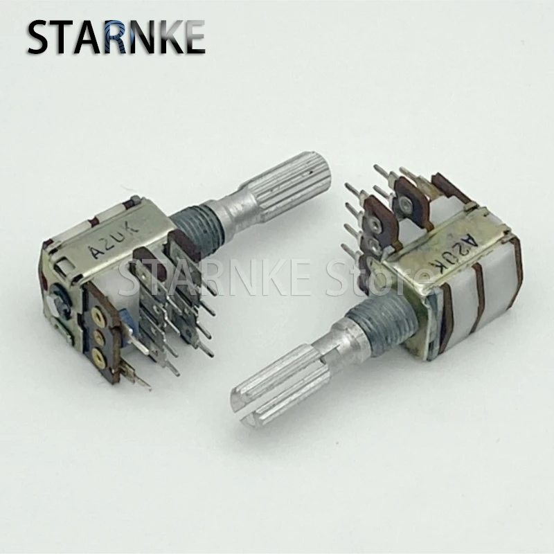 2PCS 12 Type Precision Potentiometer Double A20K Amplifier Car Audio Potentiometer 10 Feet With Tap And Switch