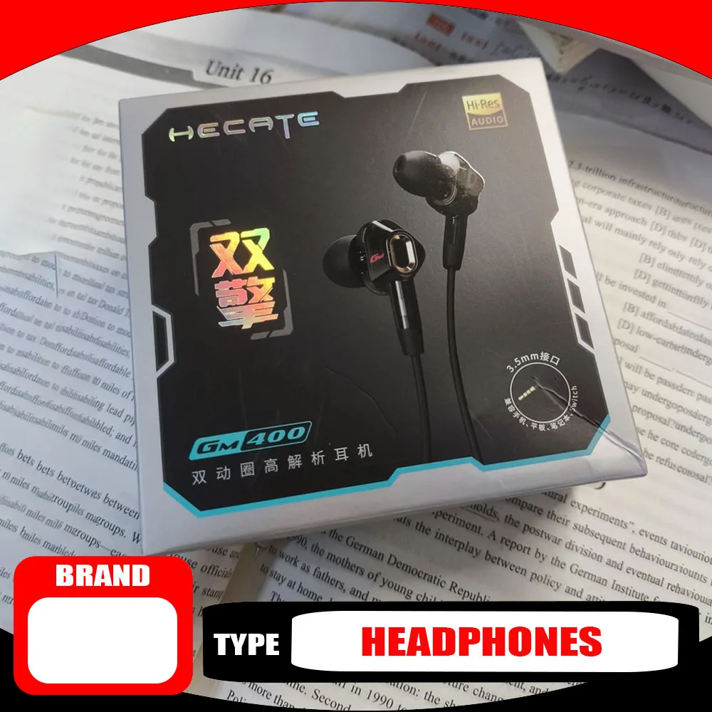 Edifier GM400 in-ear Headphones Gaming, Esports, Dual Dynamic Driver, Call Function, HiFi 3.5mm/Type-c Wired Earbuds