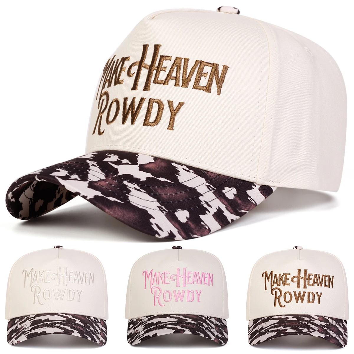 Unisex MAKE HEAVEN ROWDY Baseballkappen mit Buchstabenstickerei, Frühling und Herbst, für den Außenbereich, verstellbare Freizeithüte, Sonnenschutzhut, Sportkappe – Detail 1