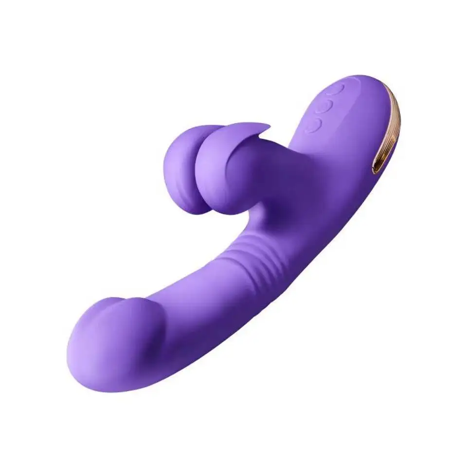 Purple 10-frequency Thrusting Telescopic Swing Vibrator Adult Couple Sexual G Spot Masturbation Sex Toy