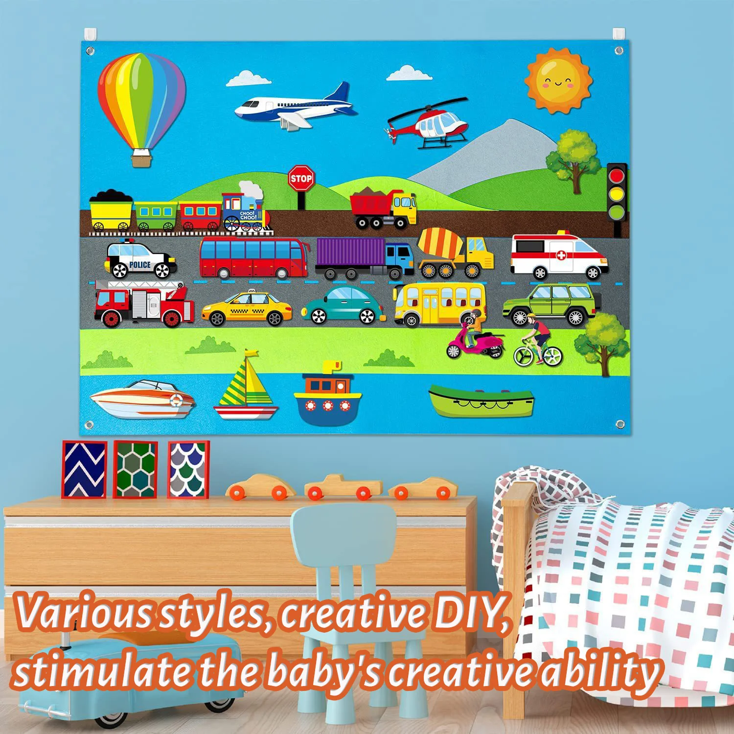 Farm Animals Felt Story Board Toys Kids Early Learning Get started Create Themed Storytelling Game Interactive Wall Hanging Gift