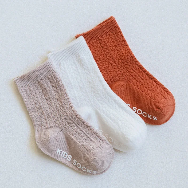 3Pairs/Set Newborn Baby Girls Boys Socks Casual Solid Color Socks For Kids Cotton Toddler Socks For Babies Spring Autumn New