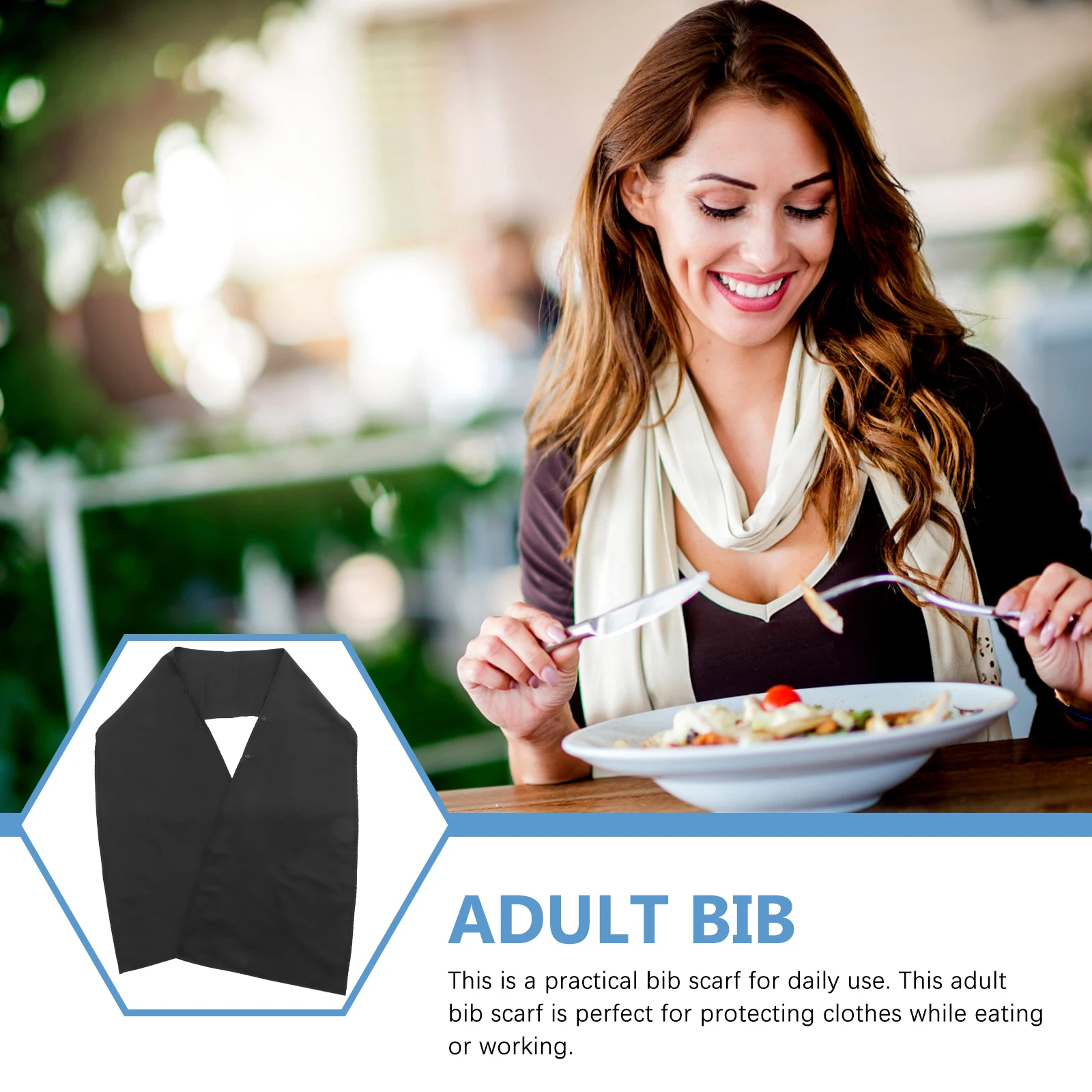 

Scarf Apron Adult Bibs for Men Women Senior Clothing Protector Washable Snap Bib Polyester Soft Comfortable Anti Stain Meal Time
