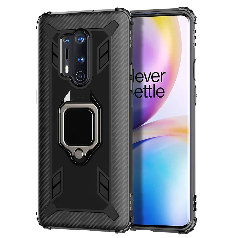 

Magnetic Metal Ring Stand Shockproof Case For OnePlus 8 7 7T Pro 6T Soft TPU Silicone Back Cover Nord N10 1+N100