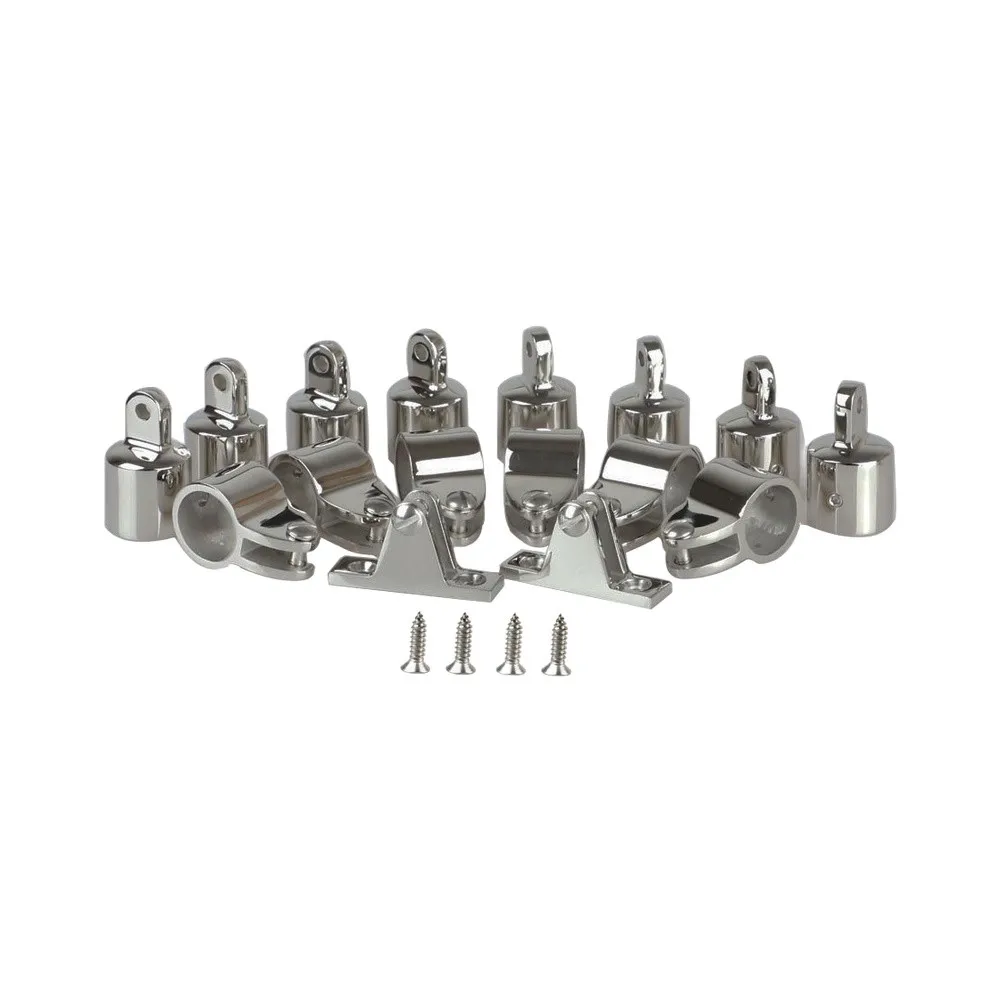 16-Piece Boat Jaw Slider Kit 316 Stainless Steel Mirror Finish for Yachts Inflatable FRP and Commercial Vessels