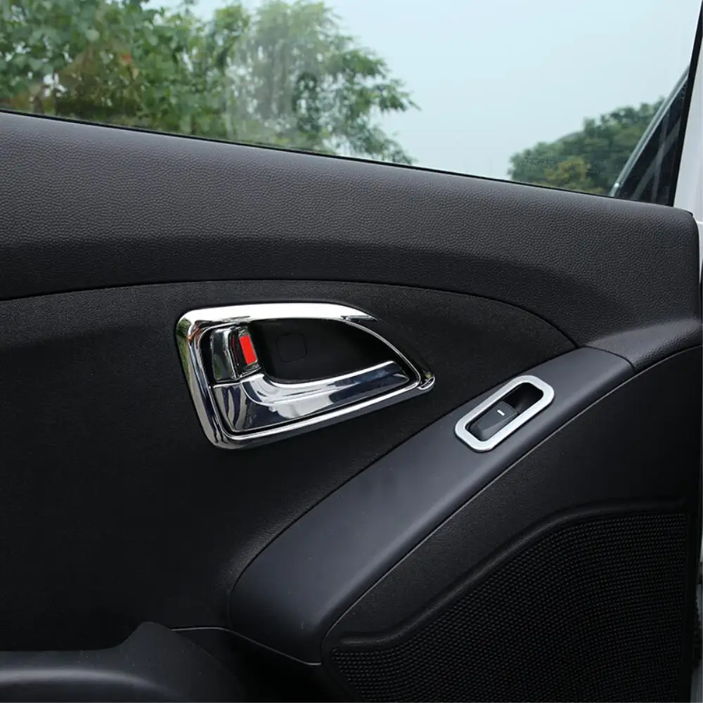Car Upgrade For Hyundai Ix35 Tucson 2010-2014 Abs Chrome Inner Door Bowl Protector Frame Covers Trim Chrome Silver